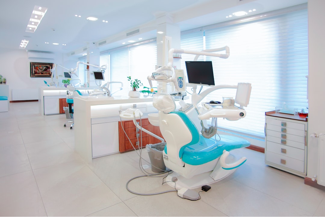 Bright Smile Dental Studio clinic interior with warm natural lighting and comfortable seating